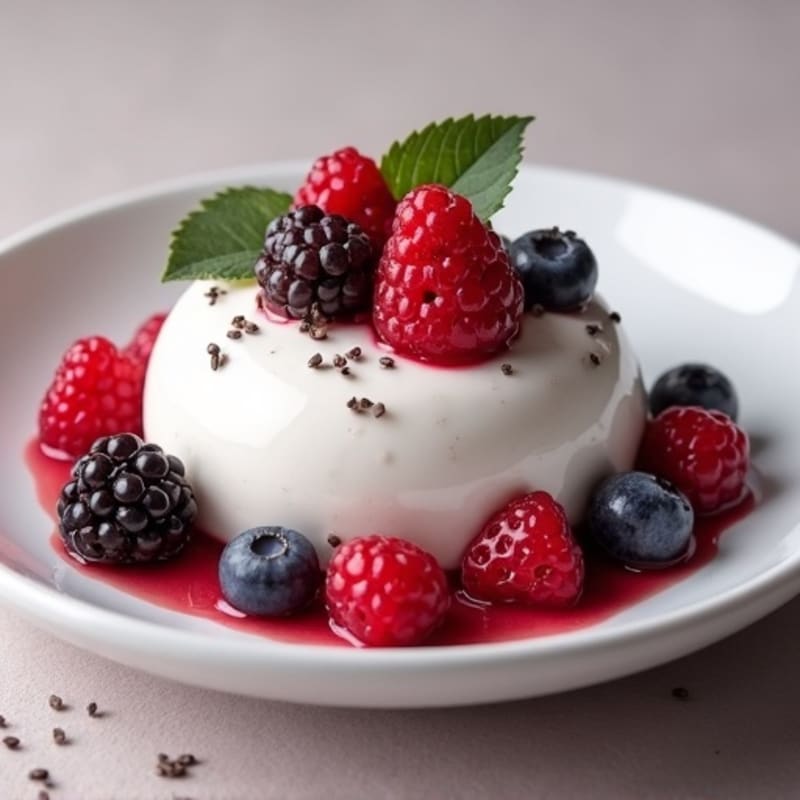 Silky Greek Yogurt with Mixed Berries and Protein Powder