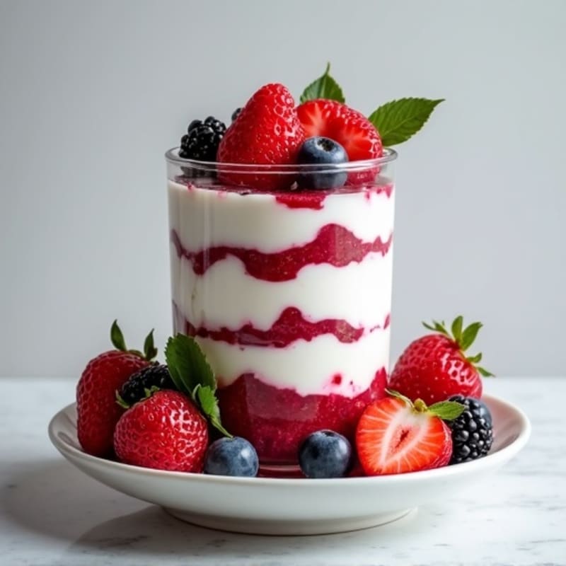 Greek Yogurt Protein Parfait with Mixed Berries