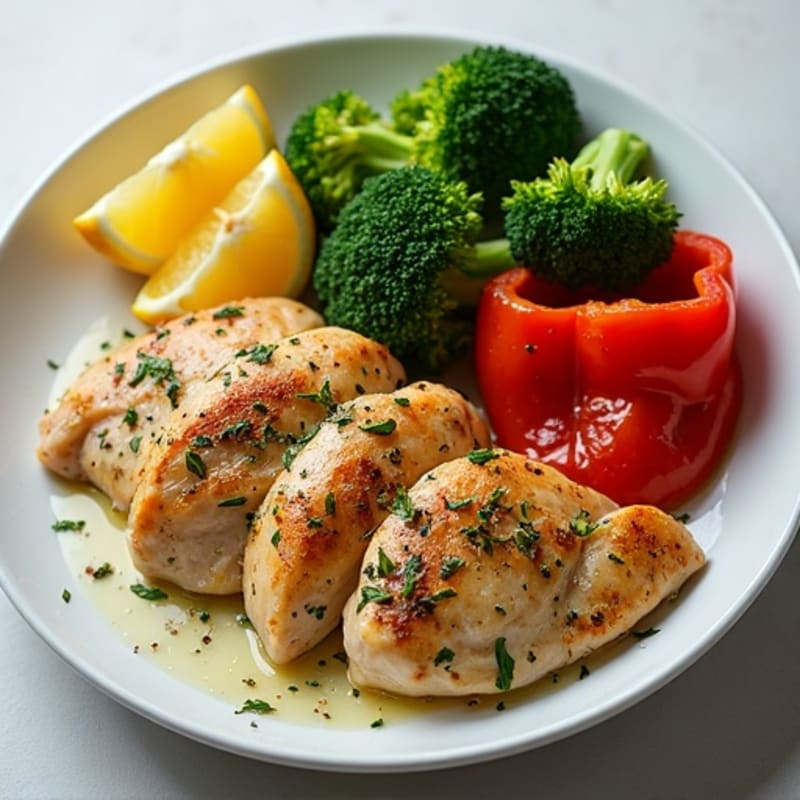Sheet Pan Lemon Herb Chicken with Roasted Broccoli and Bell Peppers