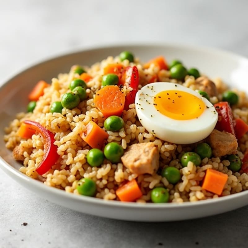 Healthy Chicken and Vegetable Stir-Fried Rice