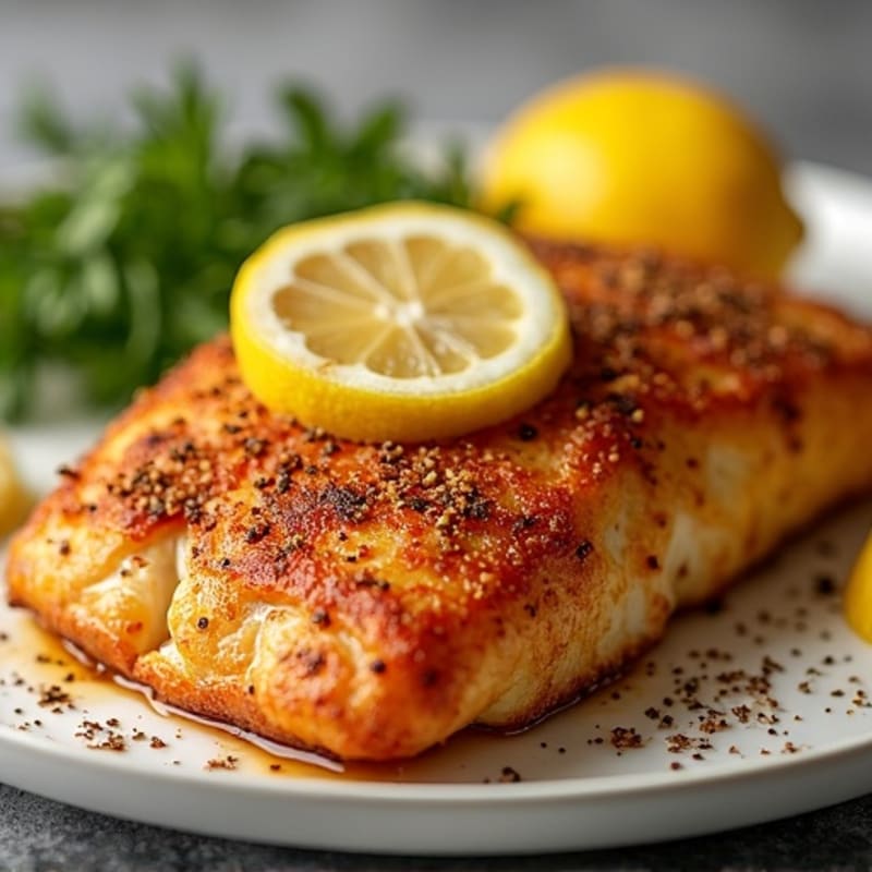 Crispy Blackened Catfish with Lemon