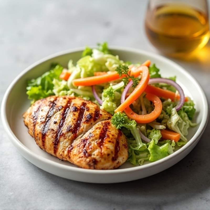 Grilled Chicken Breast with Crunchy Cabbage Slaw