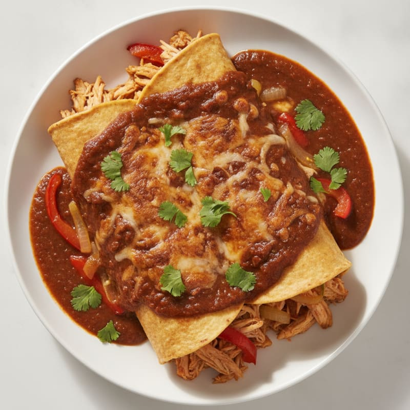 Chicken Enchiladas with Ancho Chili Sauce