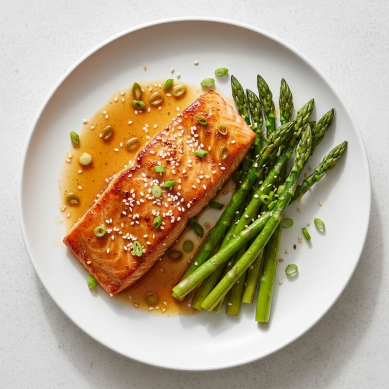 Teriyaki Glazed Salmon with Asparagus