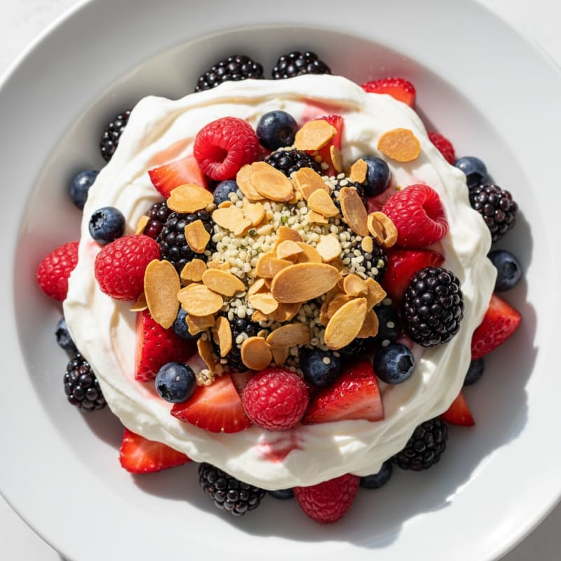 Greek Yogurt Protein Parfait with Mixed Berries