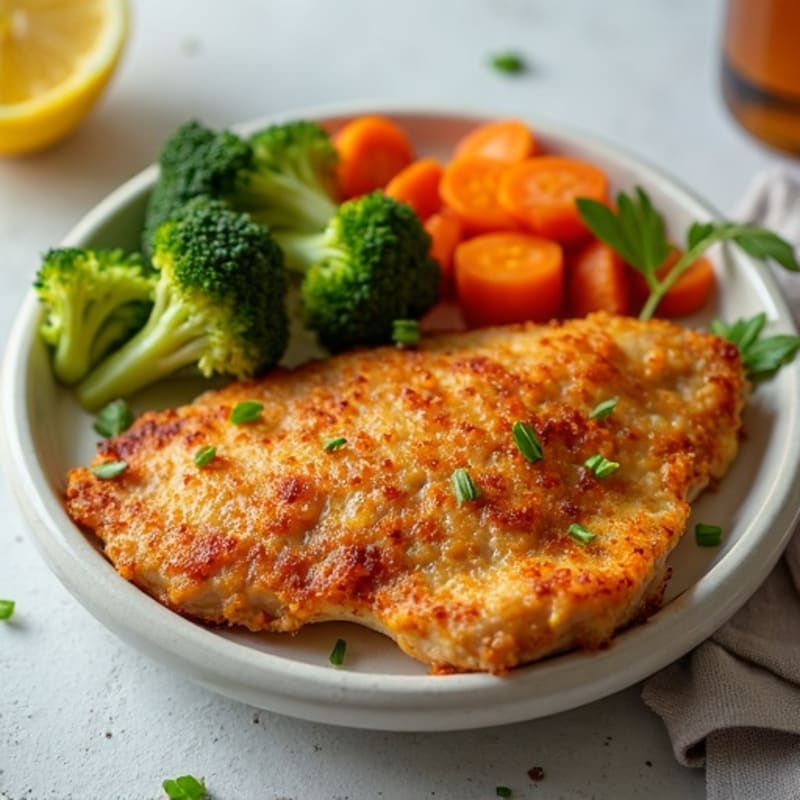 Crispy Lemon-Garlic Spiced Chicken with Roasted Vegetables