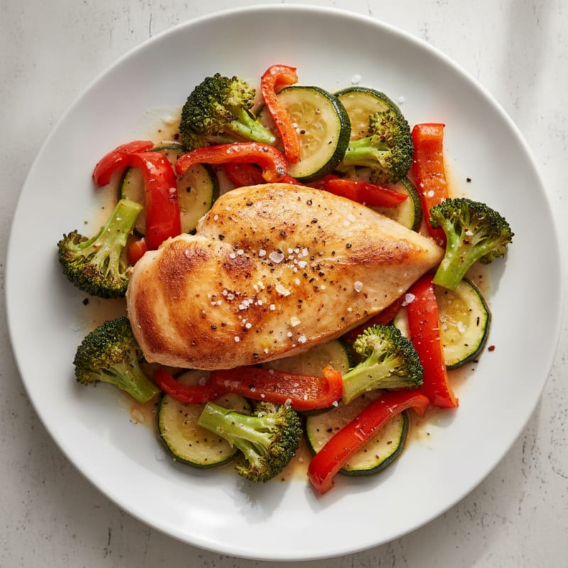 Pan-Seared Chicken with Roasted Vegetables