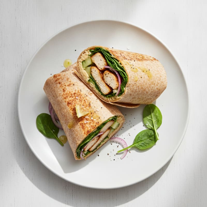 Chicken and Hummus Protein Wrap
