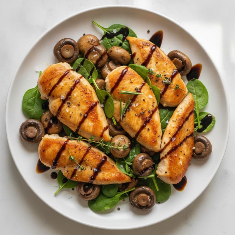 Garlic Butter Roasted Mushrooms and Chicken