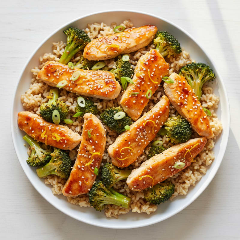 Orange Glazed Chicken and Broccoli