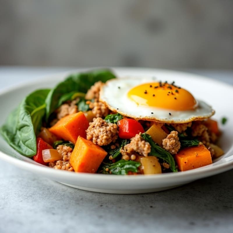 Savory Ground Turkey and Sweet Potato Hash