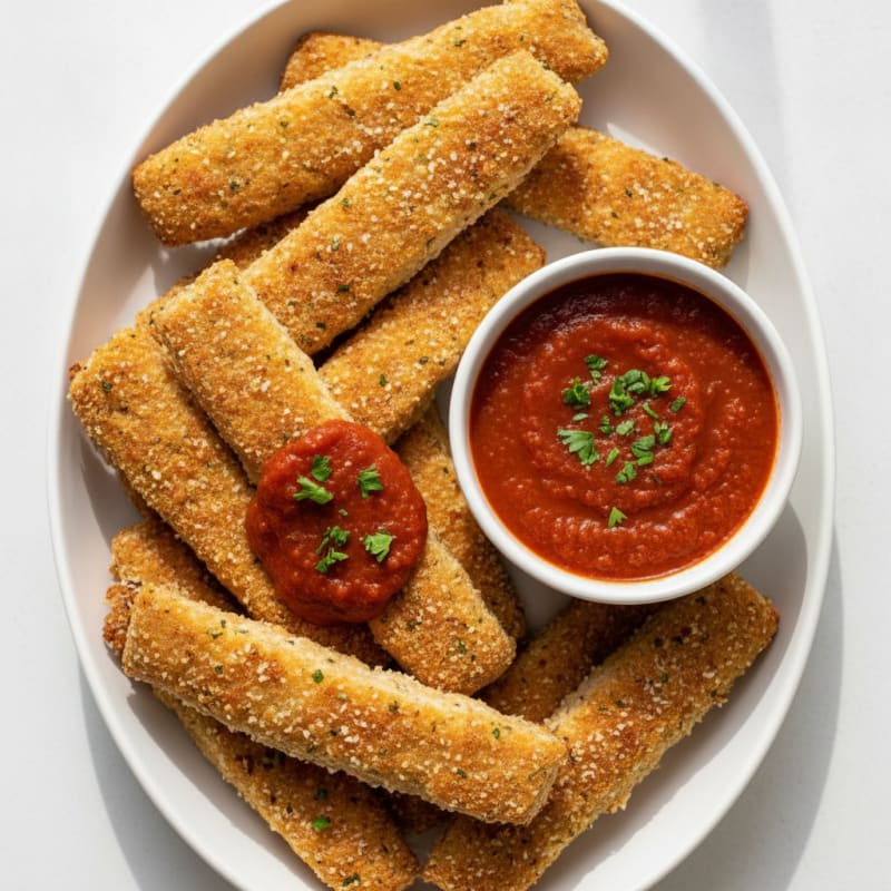 Garlic Parmesan Breadsticks with Marinara Dip