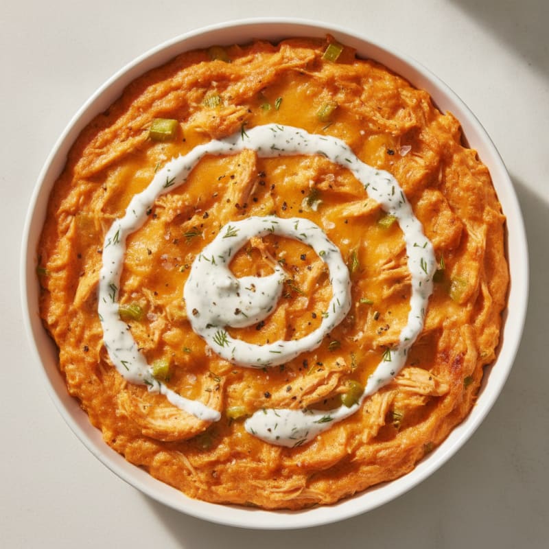 Buffalo Chicken Dip with Ranch Swirl