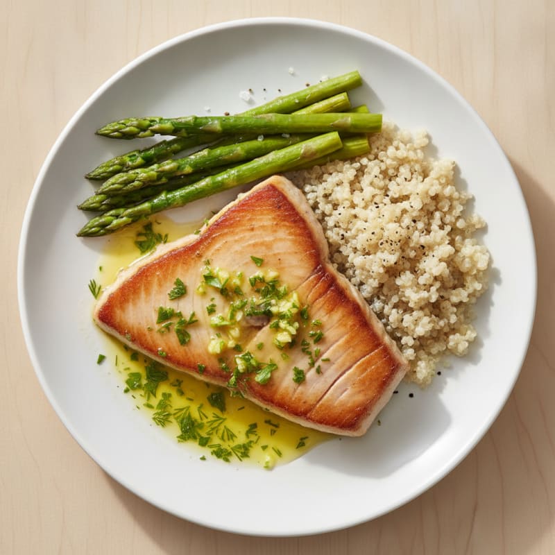 Pan-Seared Albacore with Lemon-Herb Sauce