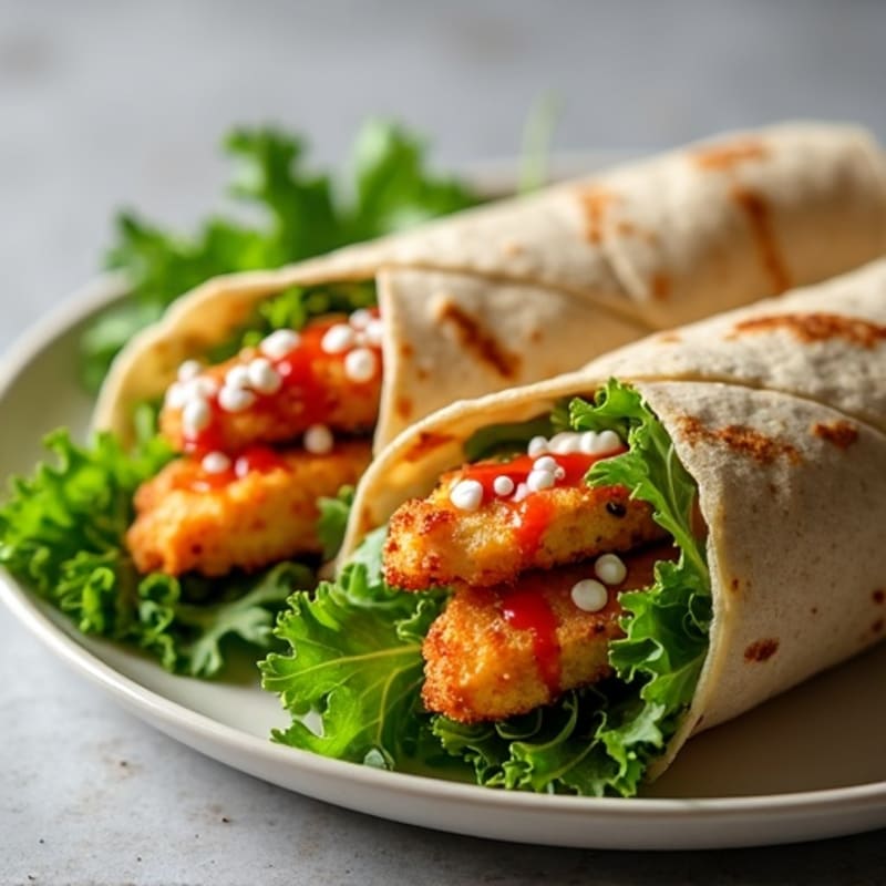 Crispy Buffalo Chicken Wrap with Fresh Greens