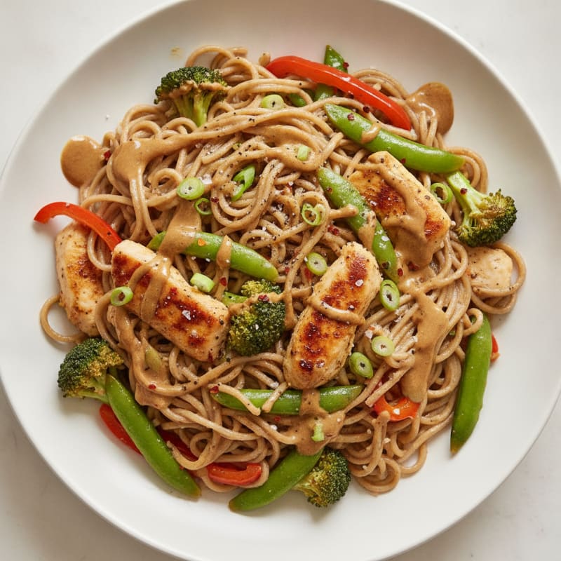 Almond Butter Thai Noodle Stir-Fry