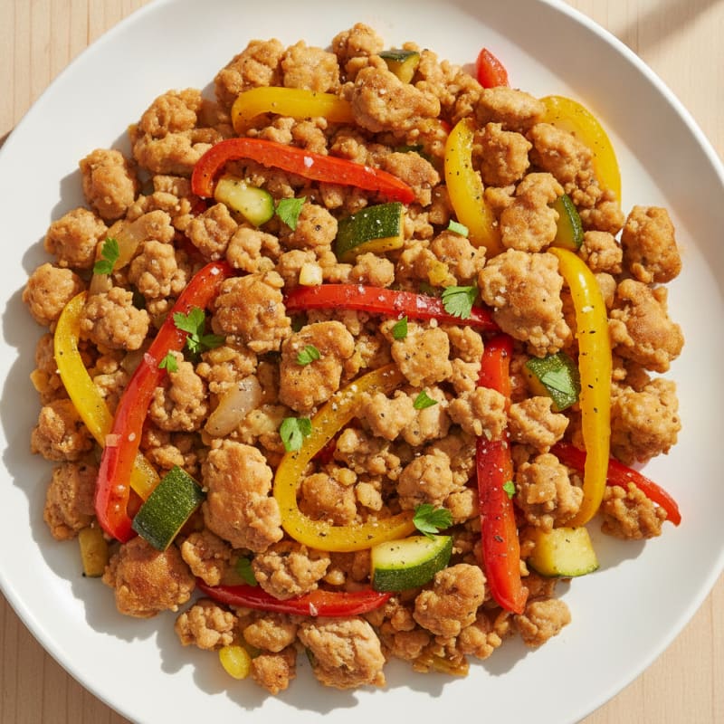 Ground Chicken and Vegetable Skillet
