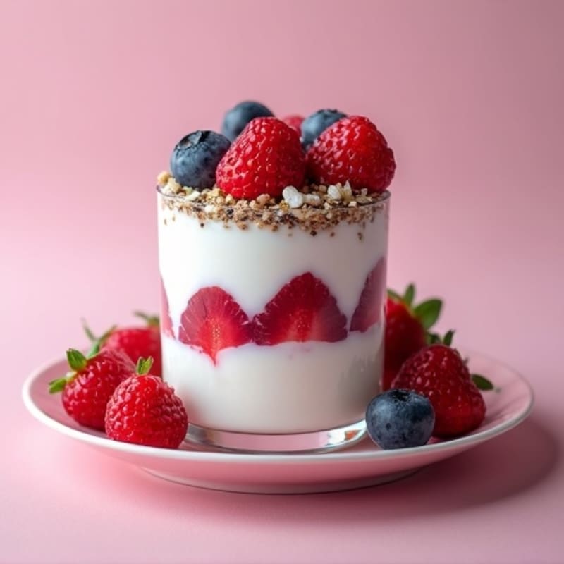 Greek Yogurt Protein Parfait with Mixed Berries