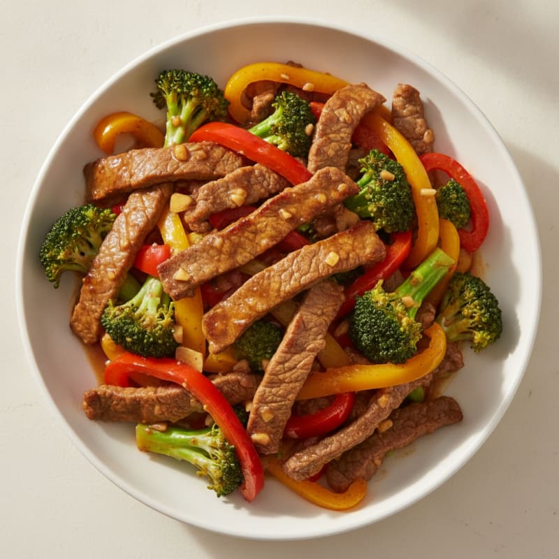 Lean Beef Stir-Fry with Broccoli and Bell Peppers