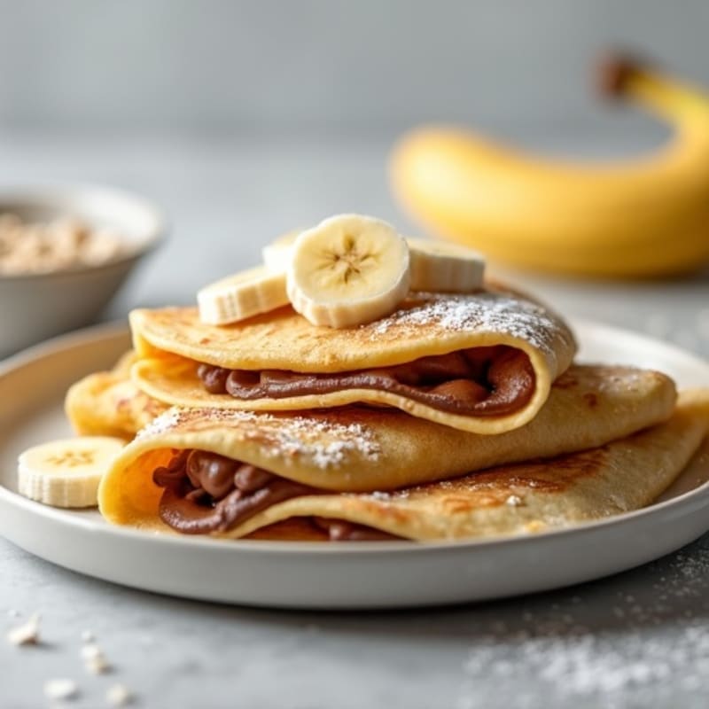 Fluffy Protein Crepes with Creamy Banana Chocolate-Hazelnut Filling