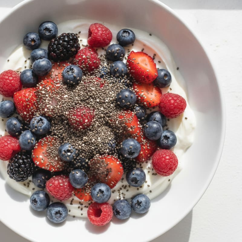 Greek Yogurt with Mixed Berries and Chia Seeds