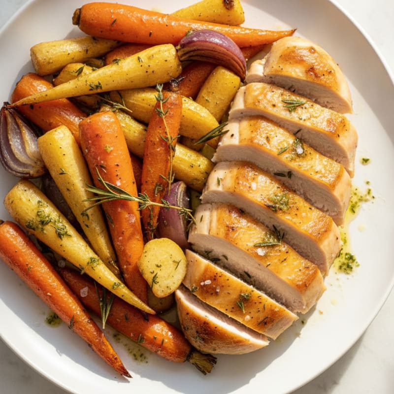 Garlic Herb Roasted Chicken with Root Vegetables