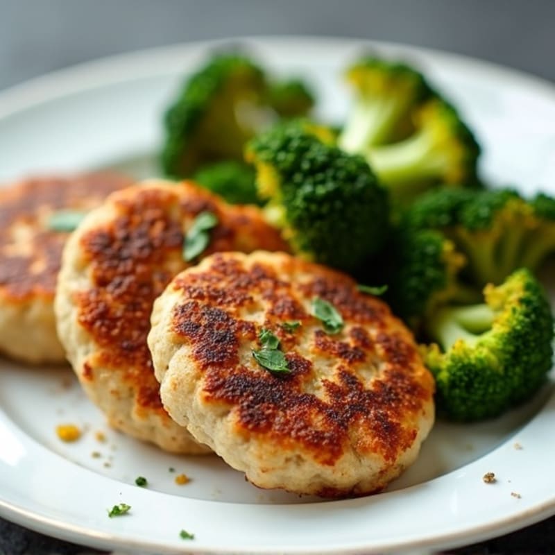 Seared Turkey Patties with Roasted Broccoli