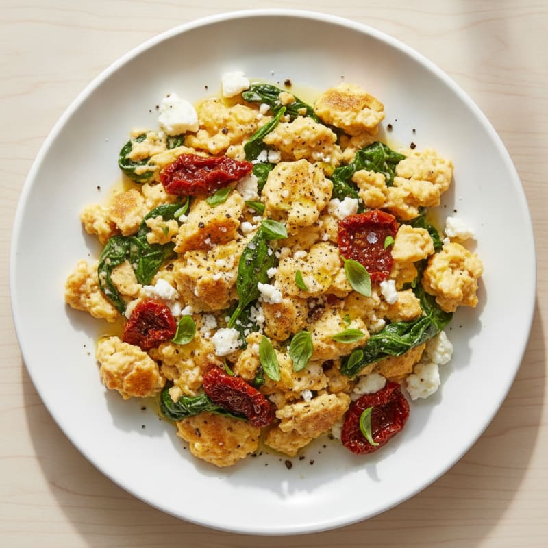 Sun-Dried Tomato and Feta Scramble