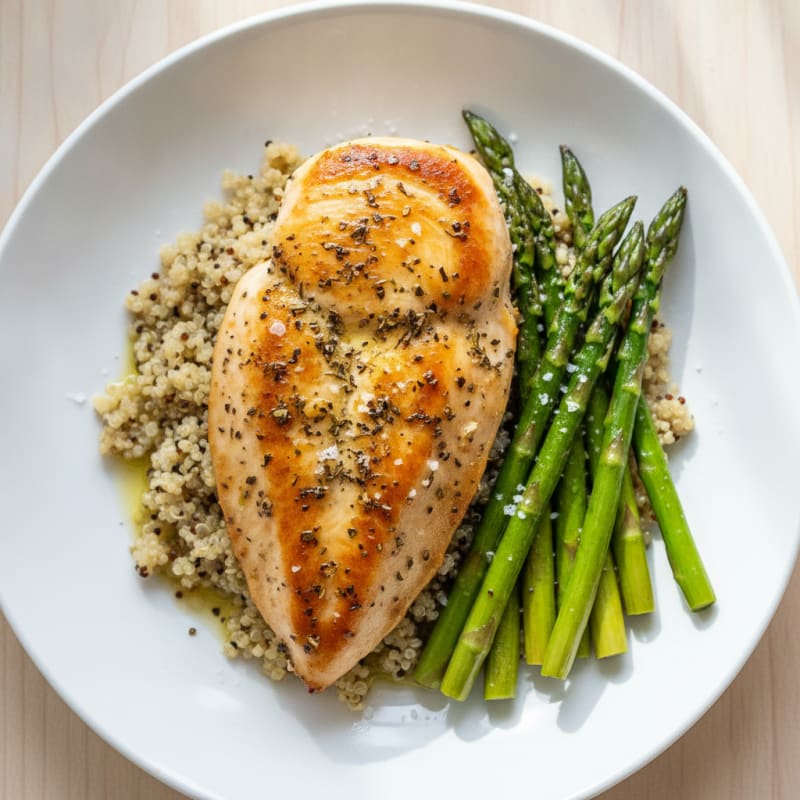 Pan-Seared Chicken with Roasted Asparagus