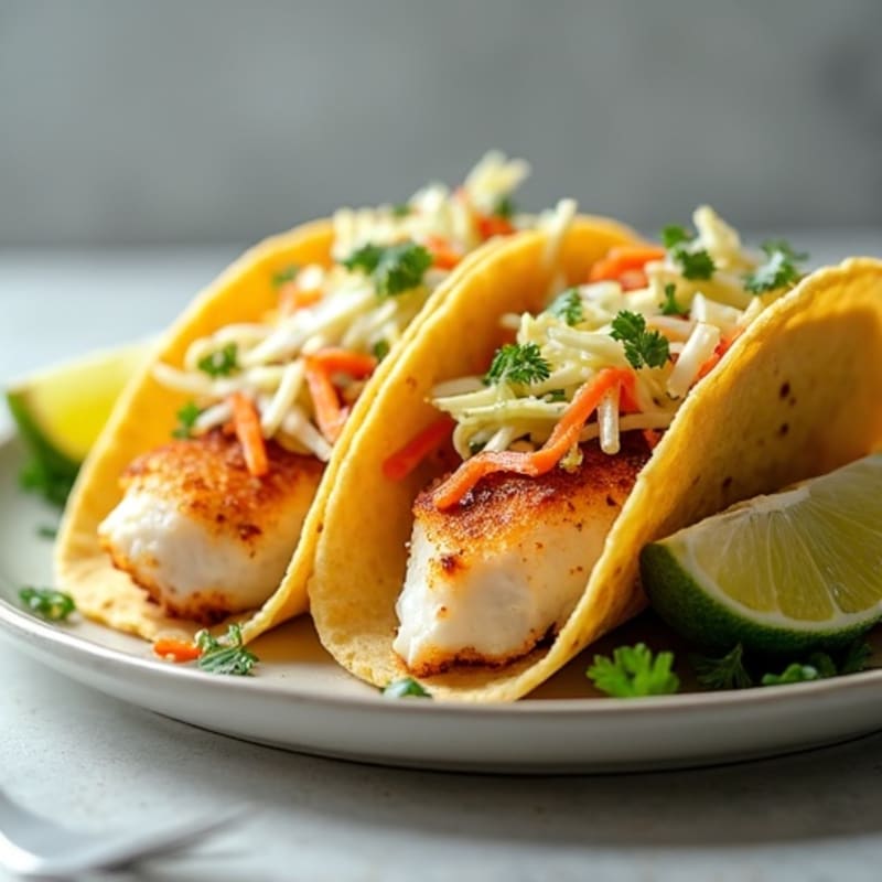 Crispy Pan-Seared White Fish Tacos with Fresh Cabbage Slaw