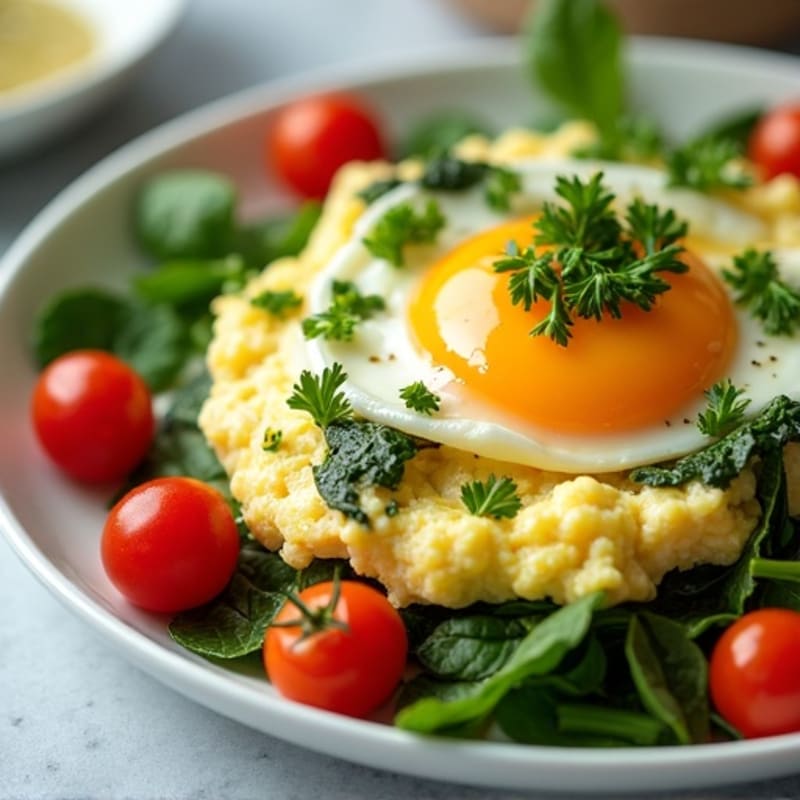 High-Protein Creamy Cottage Cheese and Egg Scramble with Fresh Herbs