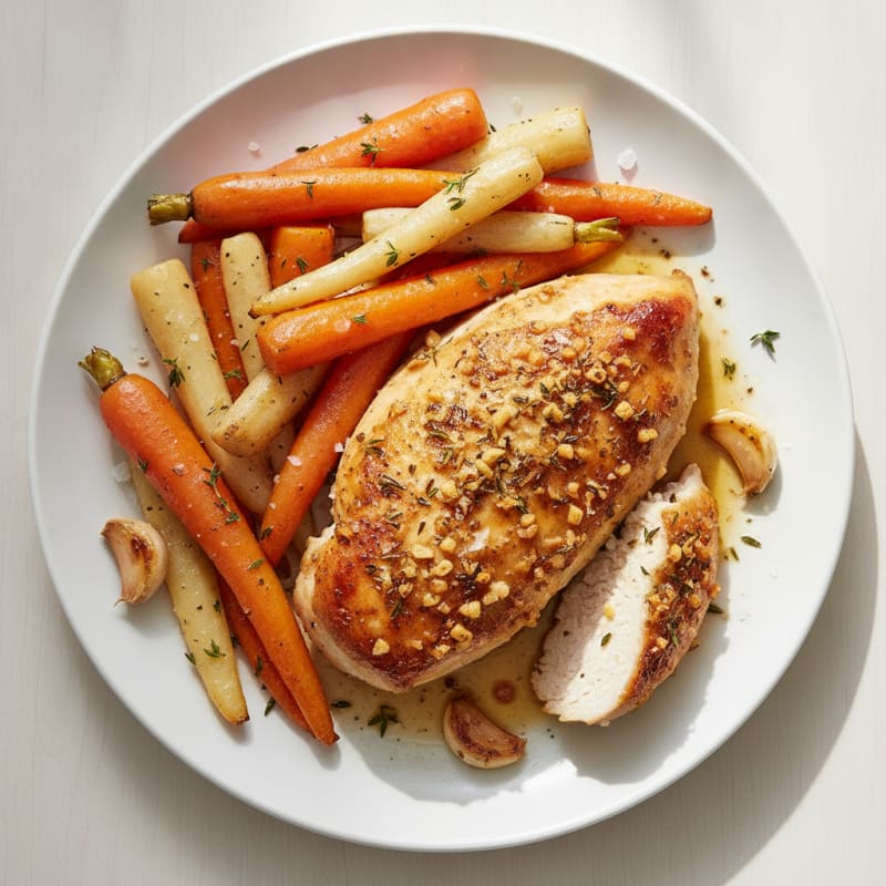 Garlic Herb Roasted Chicken with Root Vegetables
