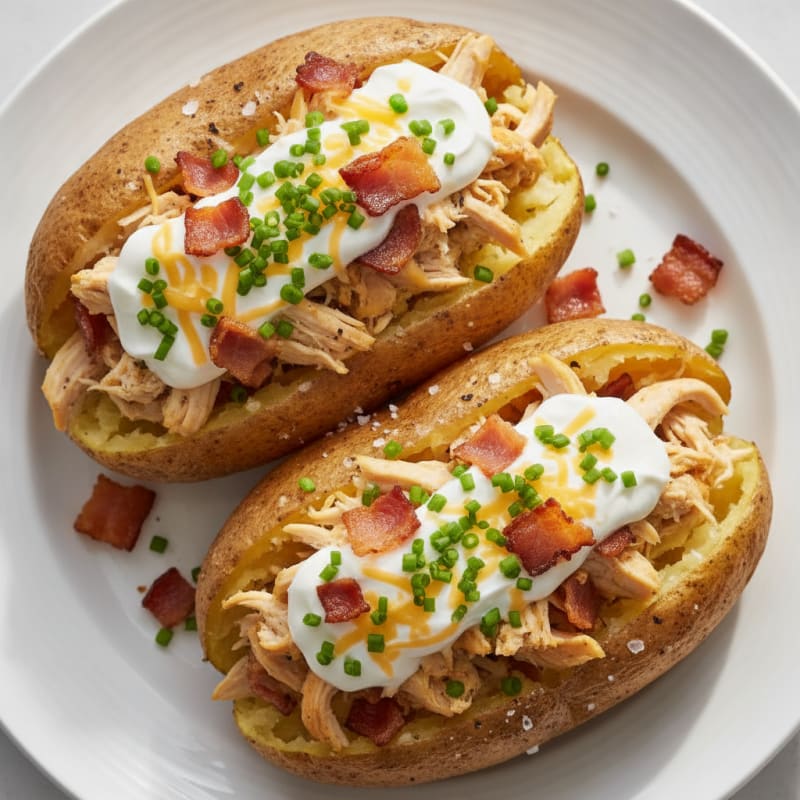 Loaded Baked Potatoes with Bacon and Chives
