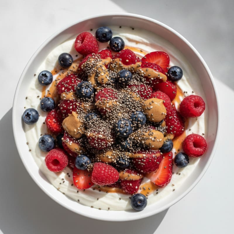 Silky Greek Yogurt Protein Pudding with Berries