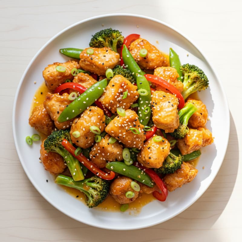 Crispy Orange Glazed Chicken Stir-Fry