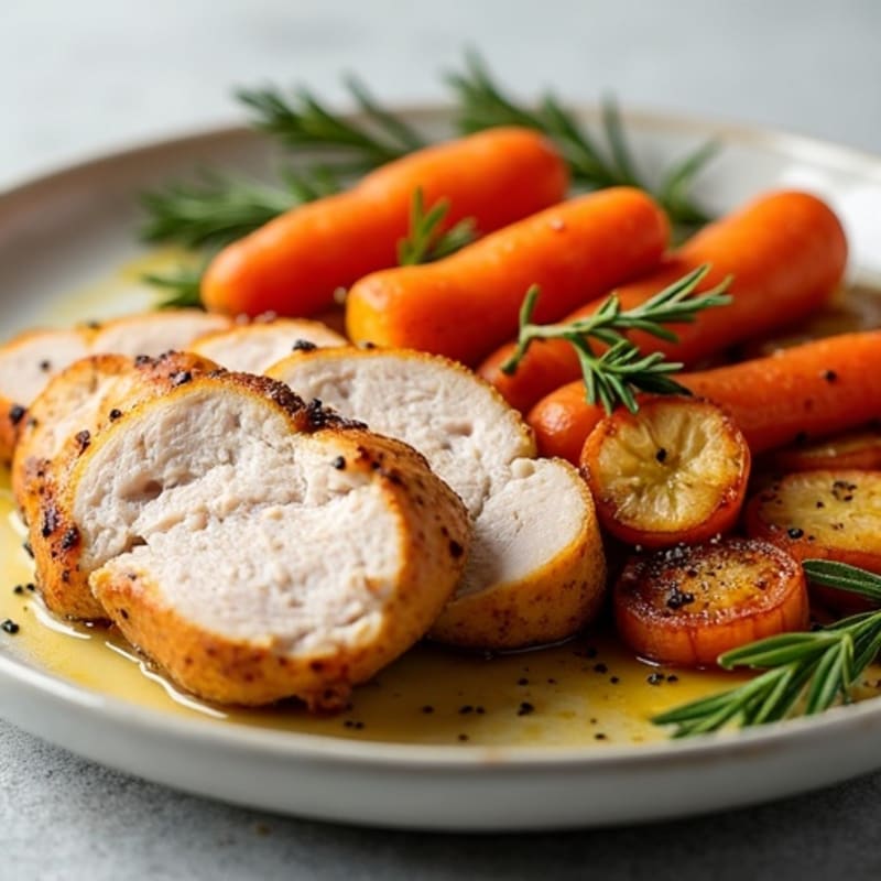 Herb-Roasted Turkey Breast with Crispy Roasted Root Vegetables