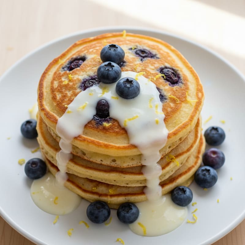 Blueberry Ricotta Pancakes with Lemon Zest