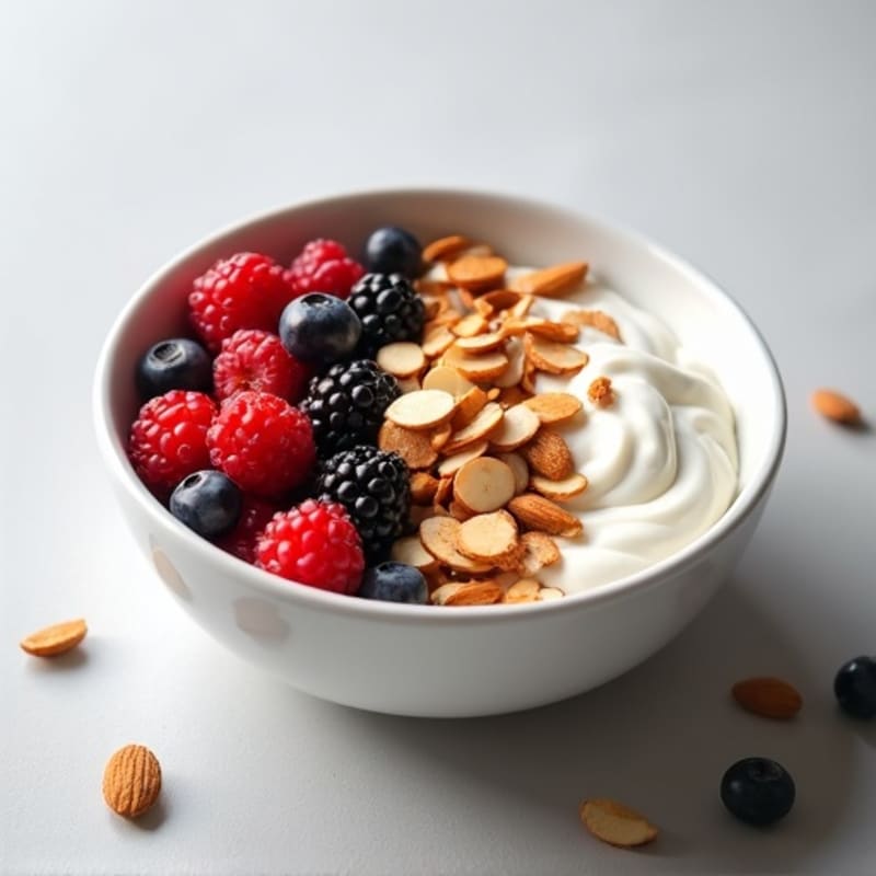 Greek Yogurt Protein Bowl with Berries and Almonds
