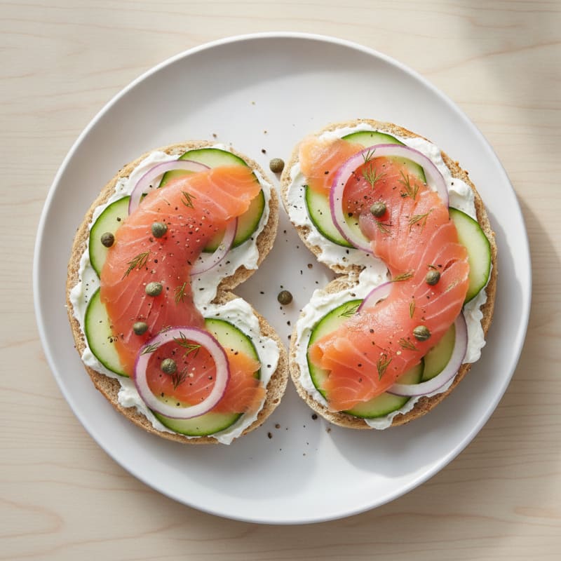 Smoked Salmon Everything Bagel with Cream Cheese