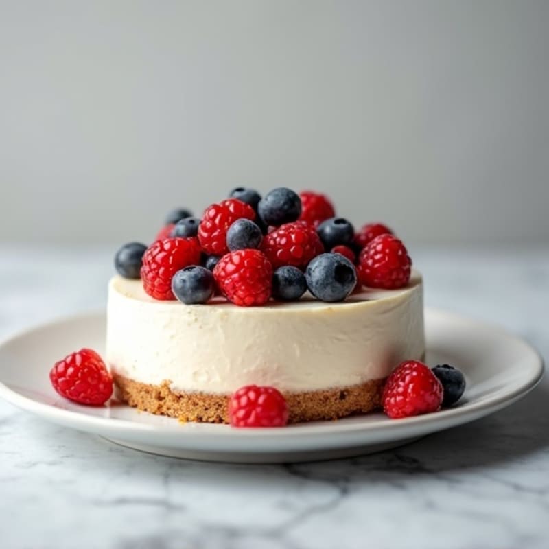 Greek Yogurt Protein Cheesecake with Fresh Berries