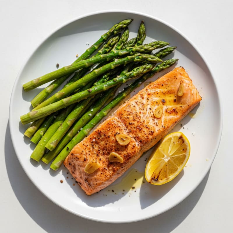 Air-Fried Salmon with Asparagus