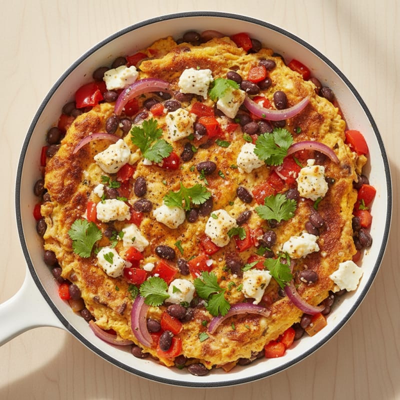 Feta and Egg Black Bean Skillet