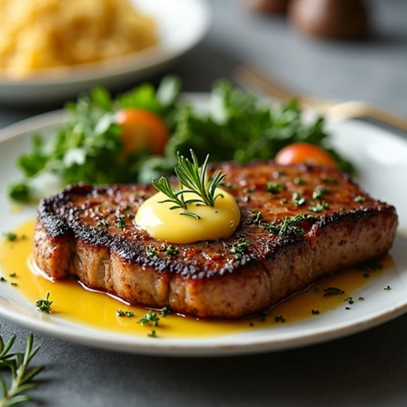 Herb-Crusted Pan-Seared Steak with Garlic Butter