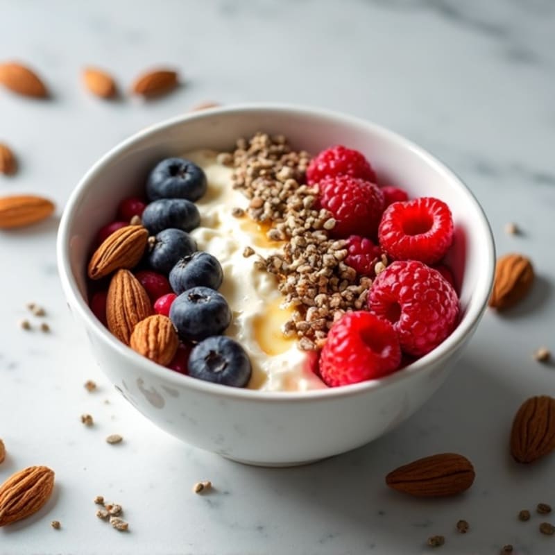 Cottage Cheese Berry Protein Bowl with Almonds