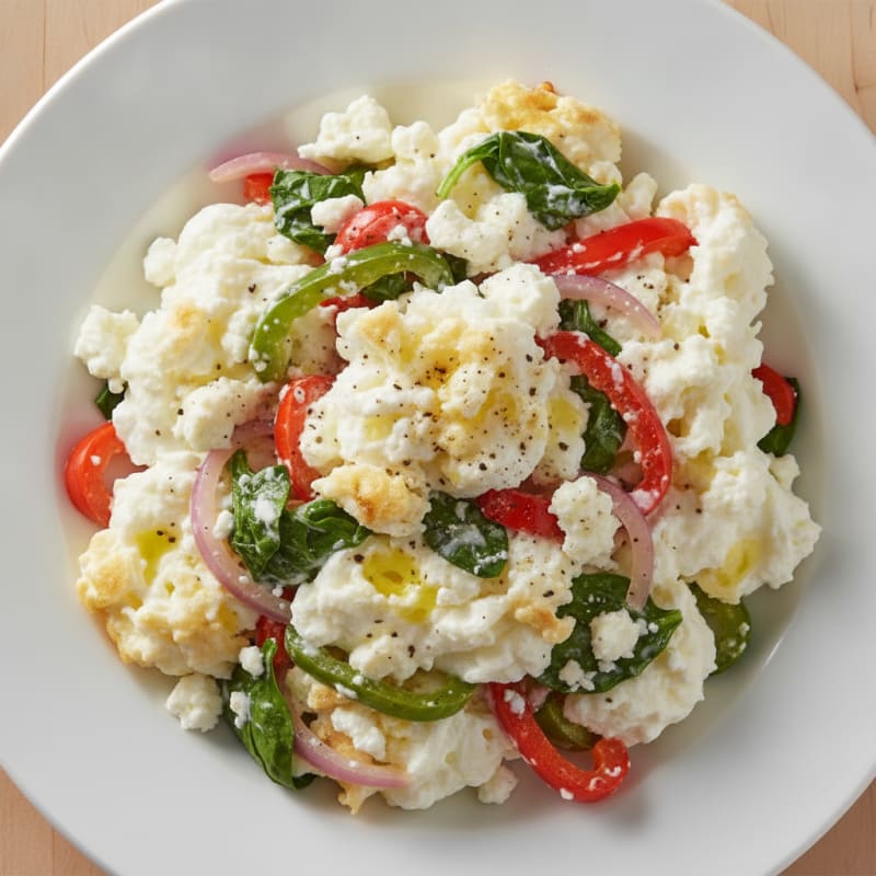 Fluffy Egg White and Bell Pepper Scramble