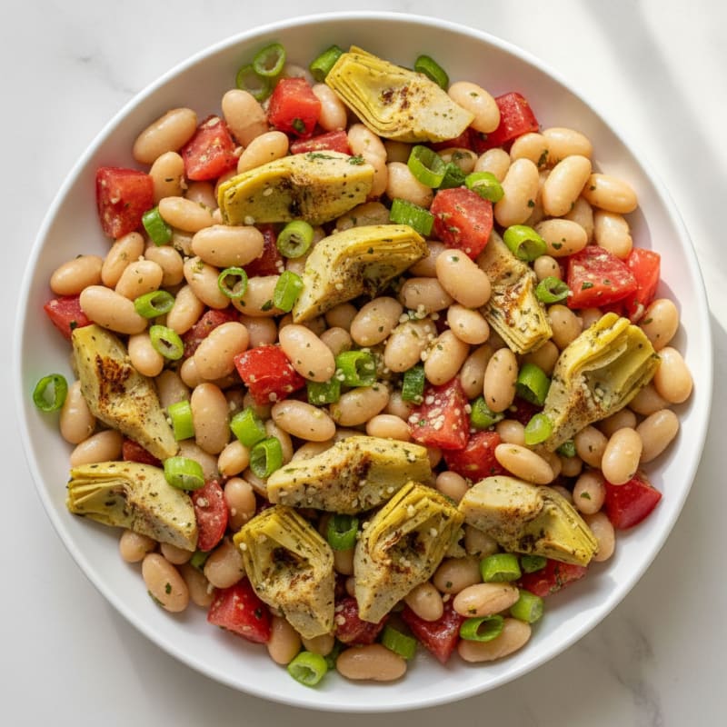 White Bean Artichoke Tomato Salad