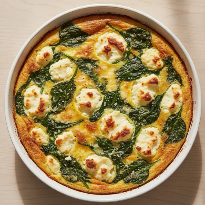 Spinach Cottage Cheese Baked Casserole