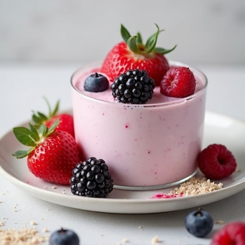 Silky Greek Yogurt Protein Mousse with Mixed Berries