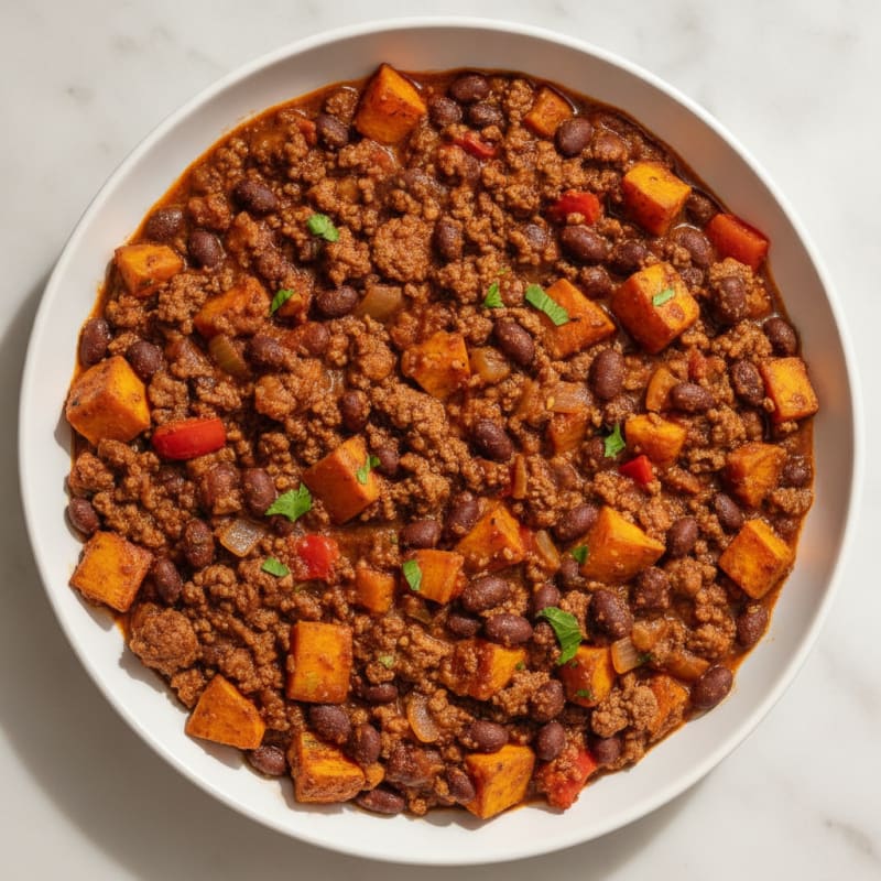 Sweet Potato and Beef Chili Skillet