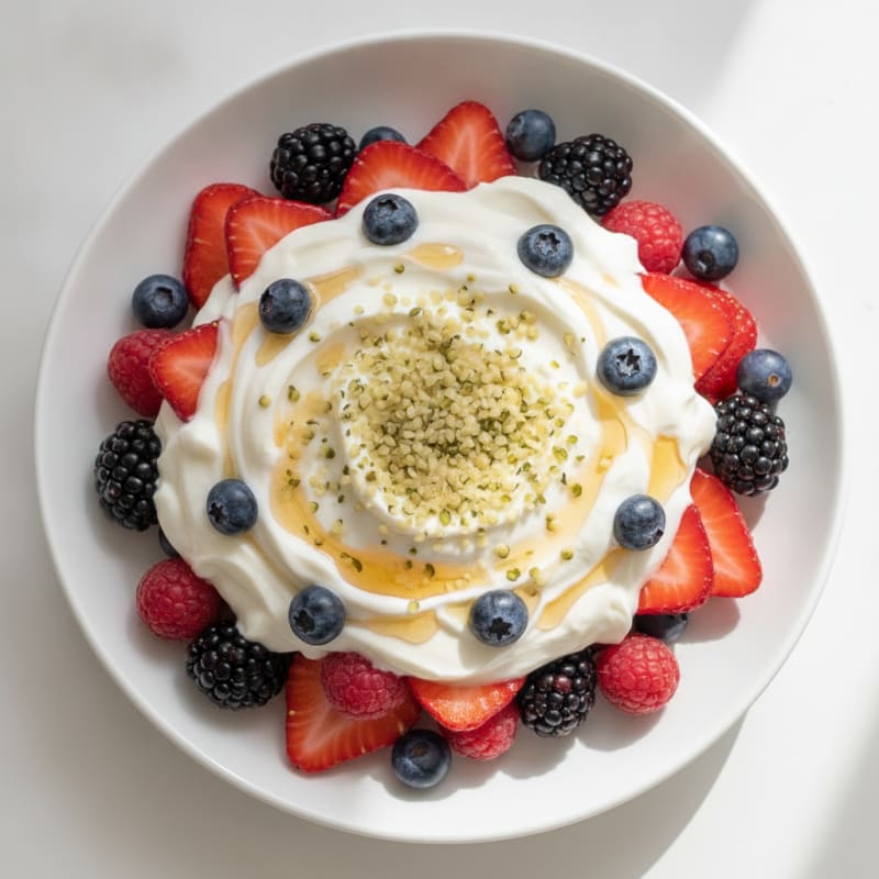 Greek Yogurt Protein Parfait with Mixed Berries